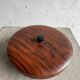 Vintage 1960s Mid-Century Brown Teak-Effect Metal Lidded Box with Gold-Tone Lining