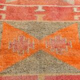 3x12 Turkish Runner Faded Pink & Grey Turkish Wool Runner Rug, 96x352Cm