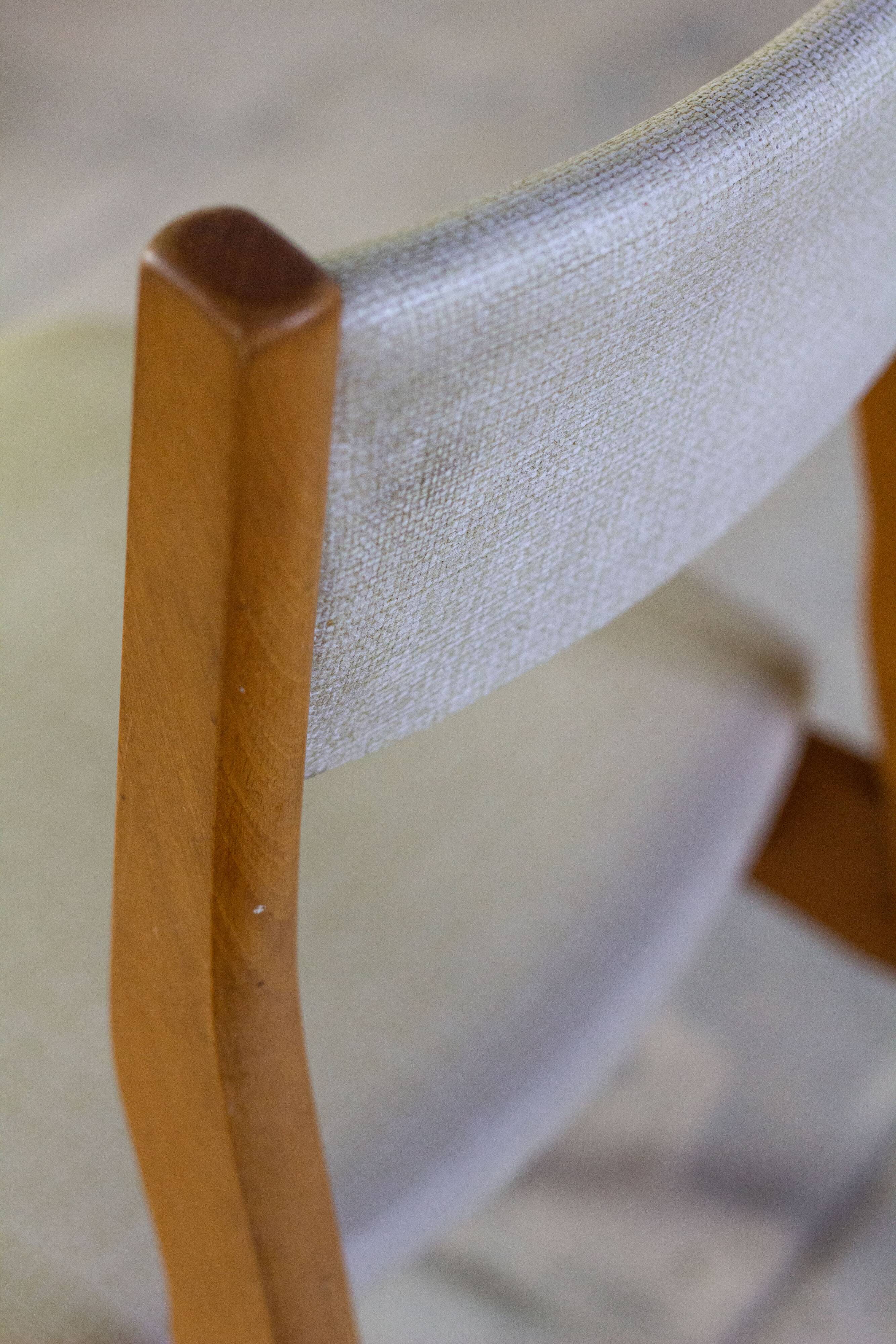 4 Danish chairs in beech wood and skai, 1960