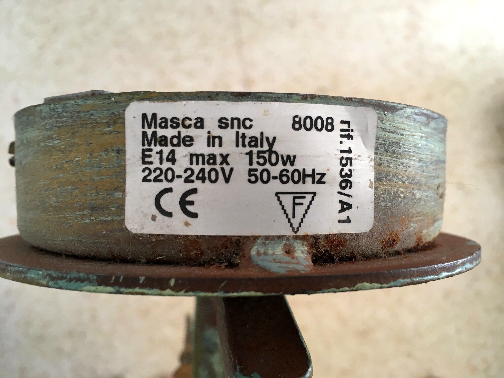 Italian metal and shortbread glass wall lamp