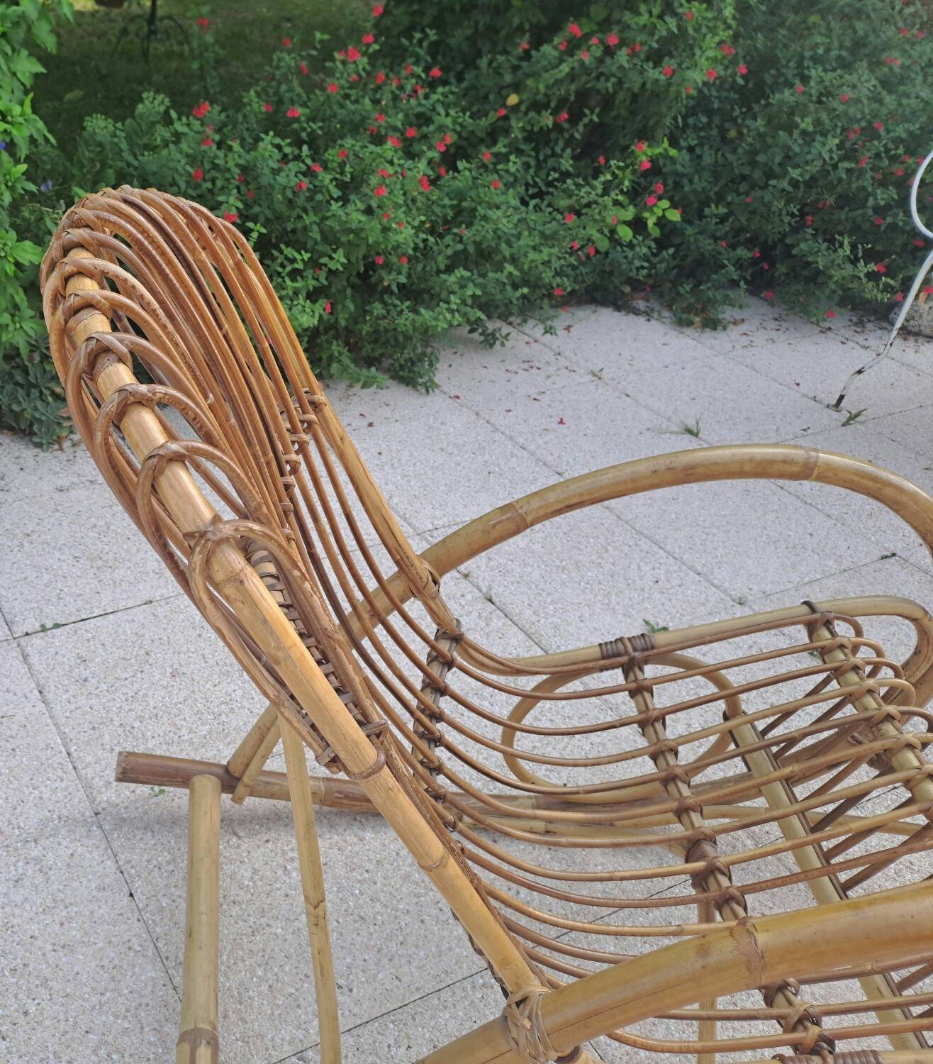 Rohe Noorwolde rattan rocking chair from the 60s