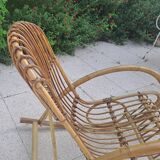 Rohe Noorwolde rattan rocking chair from the 60s