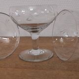 Set of 7 vintage engraved champagne glasses
