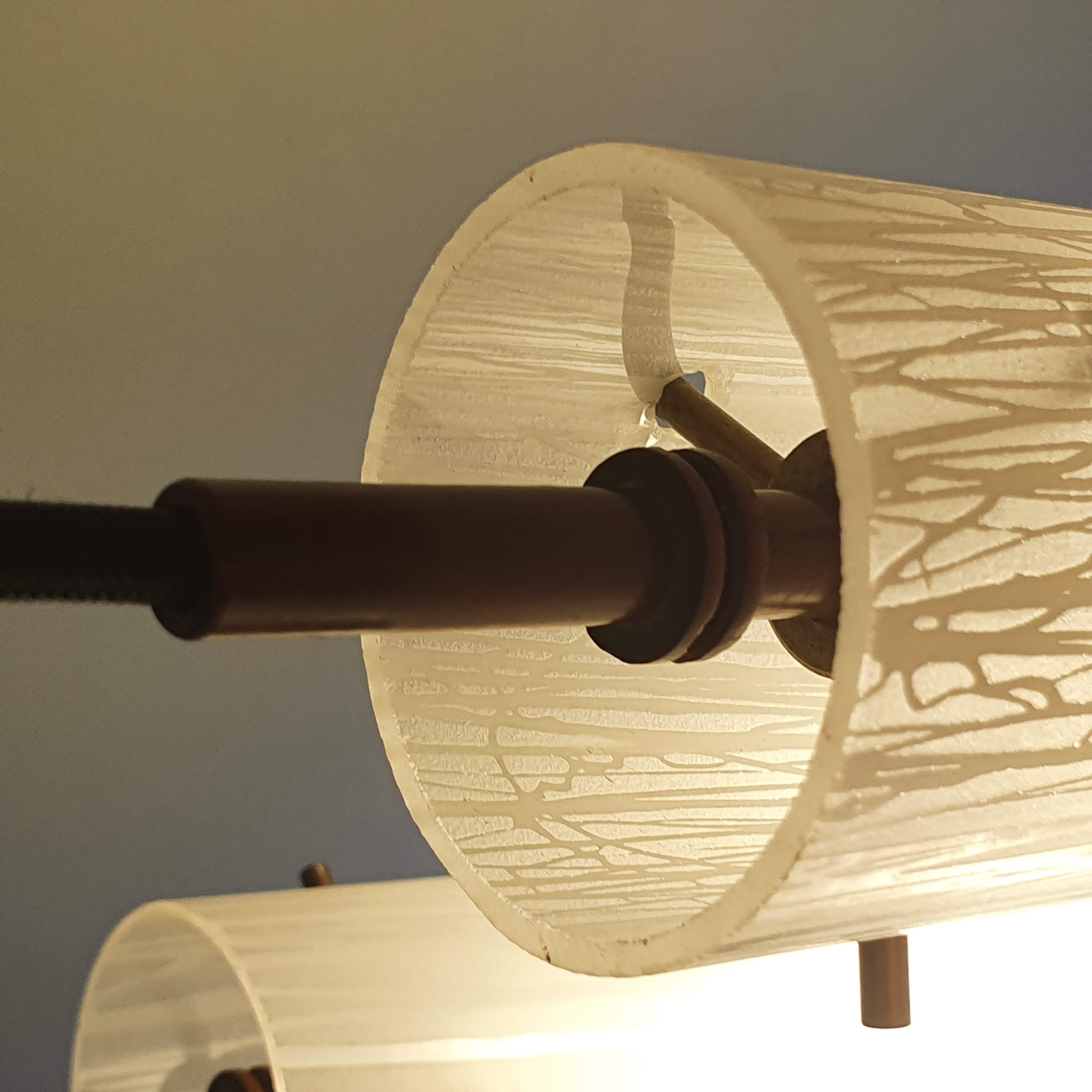 1950s brass and glass pendant light
