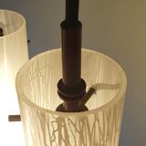 1950s brass and glass pendant light