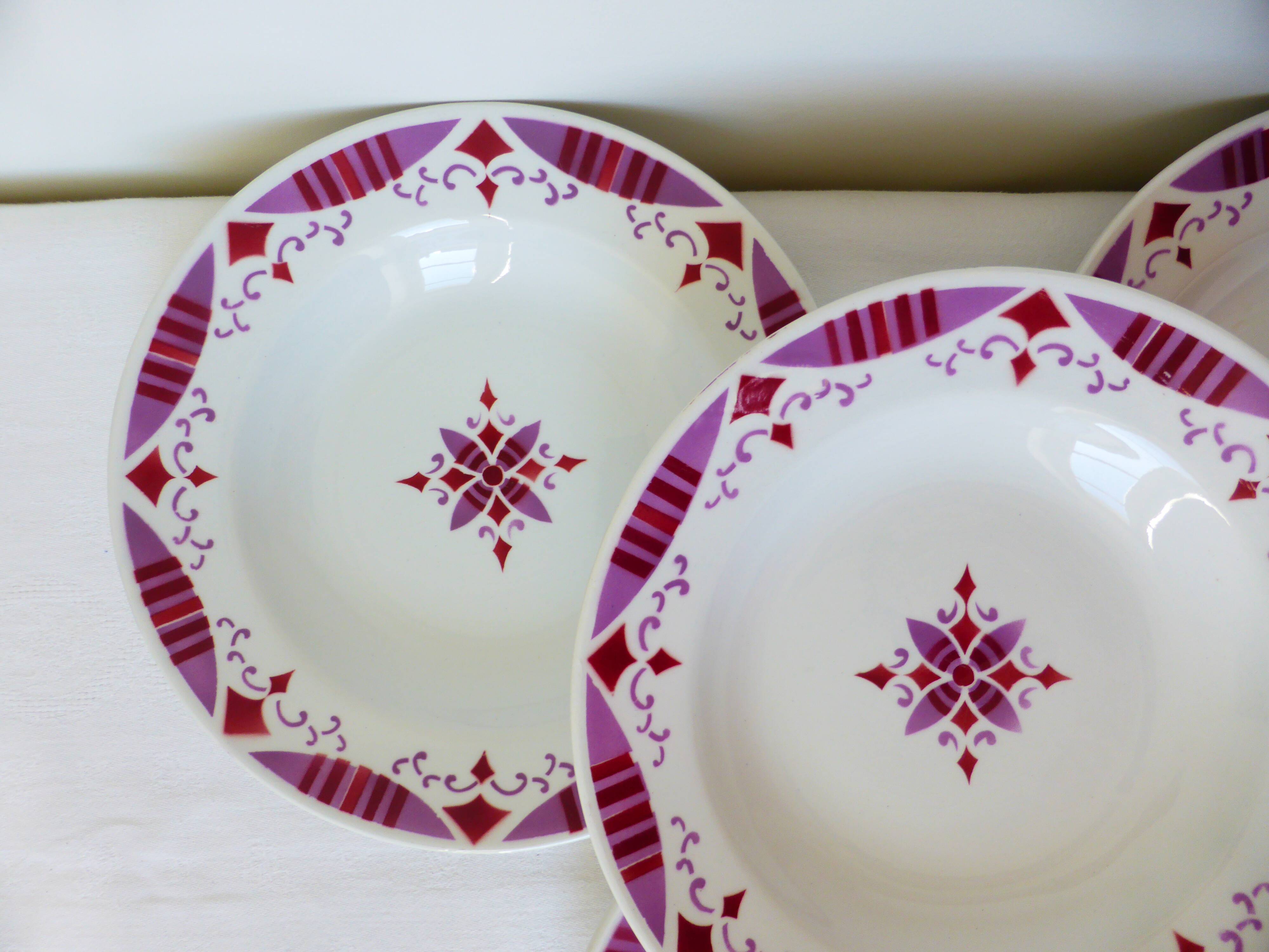 4 soup plates from Moulin des Loups and Hamage, Madeleine model 2106210