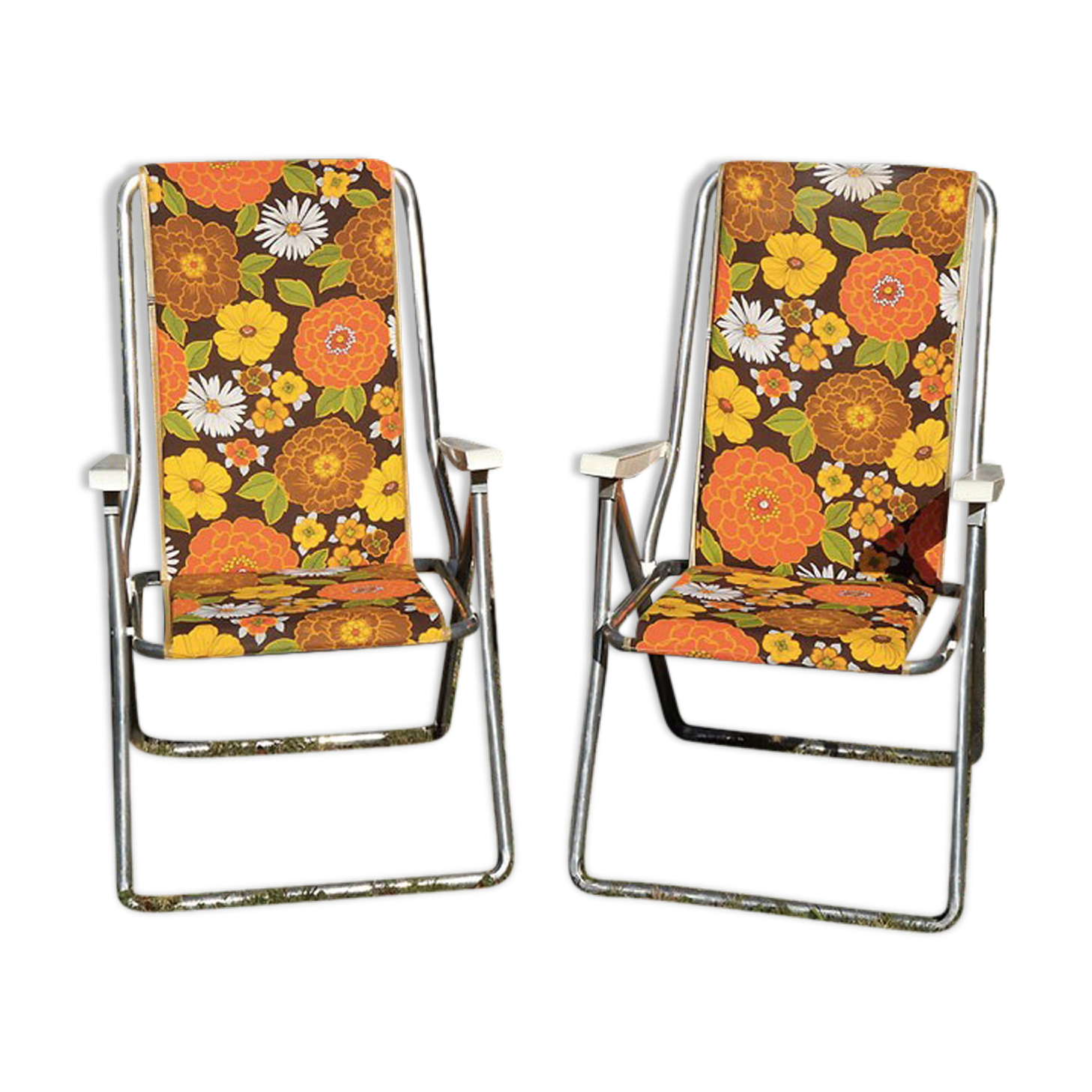 Paire de fauteuils de camping Kettler vintage 70's