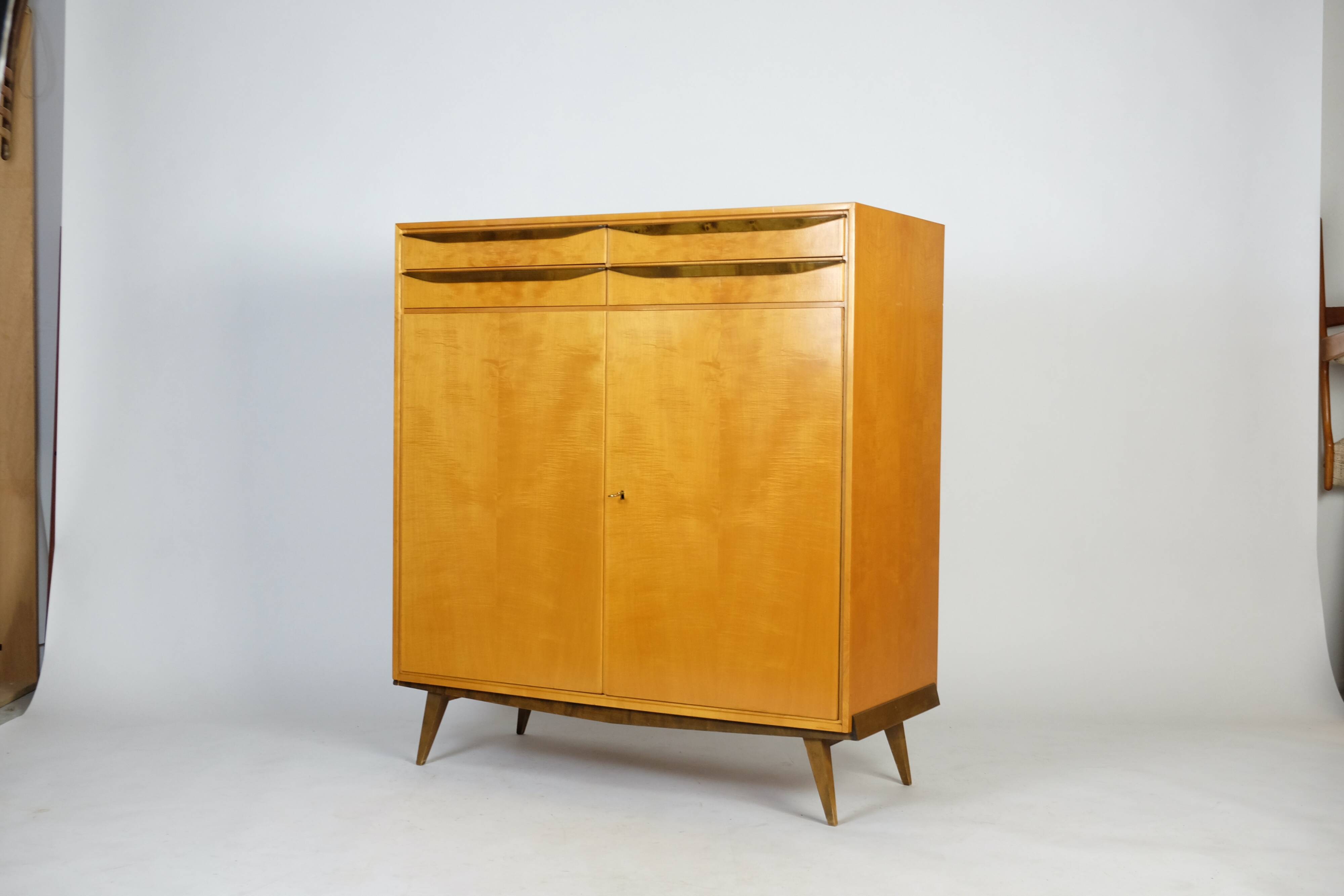 Buffet haut du milieu du siècle Schrank Kleiderschrank WK Möbel 50er Vintage 60er