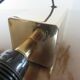 70s gold metal lamp
