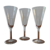 3 signed Baccarat crystal champagne flutes MUM model - 18.7 cm
