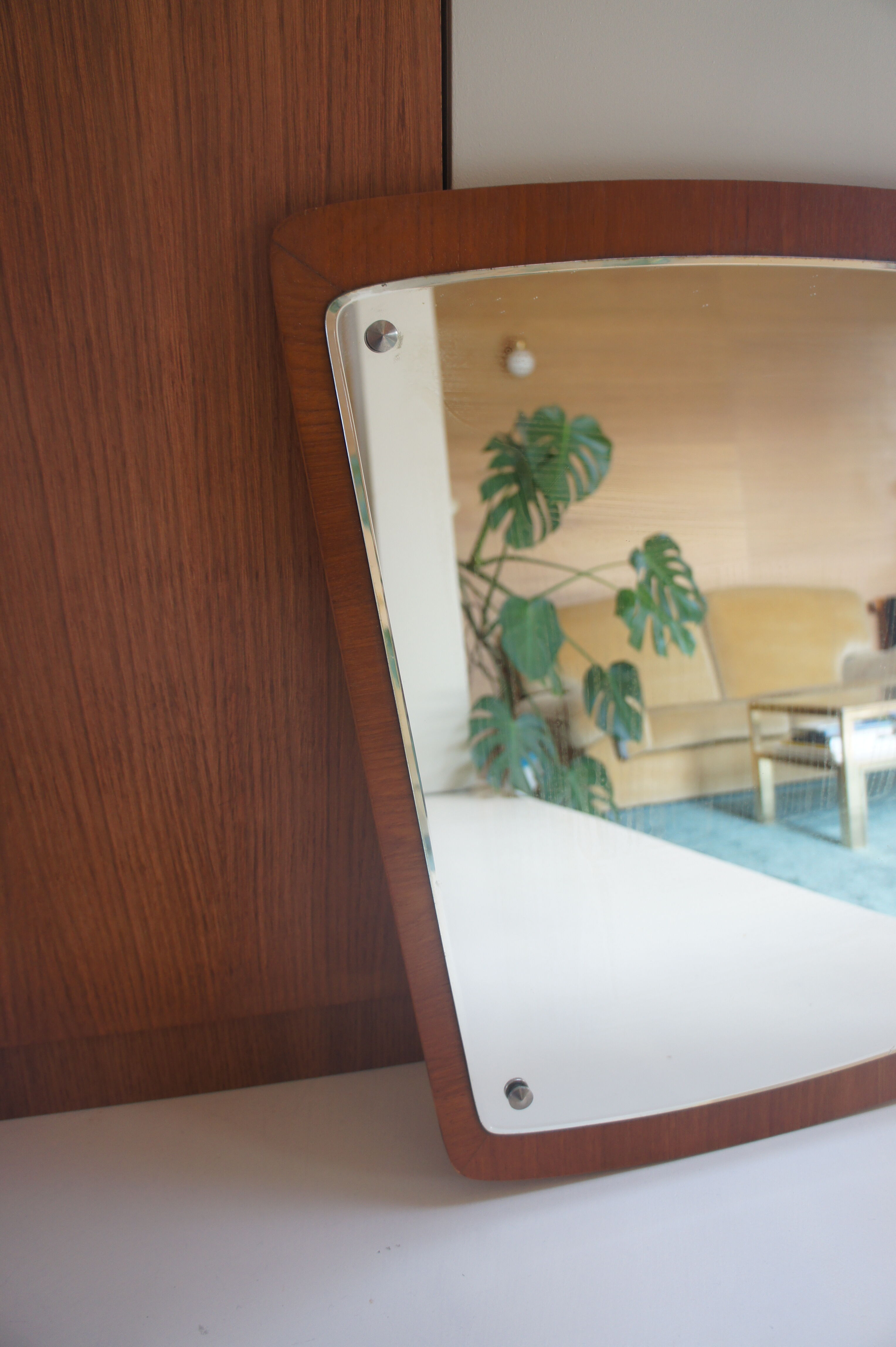 Scandinavian teak mirror