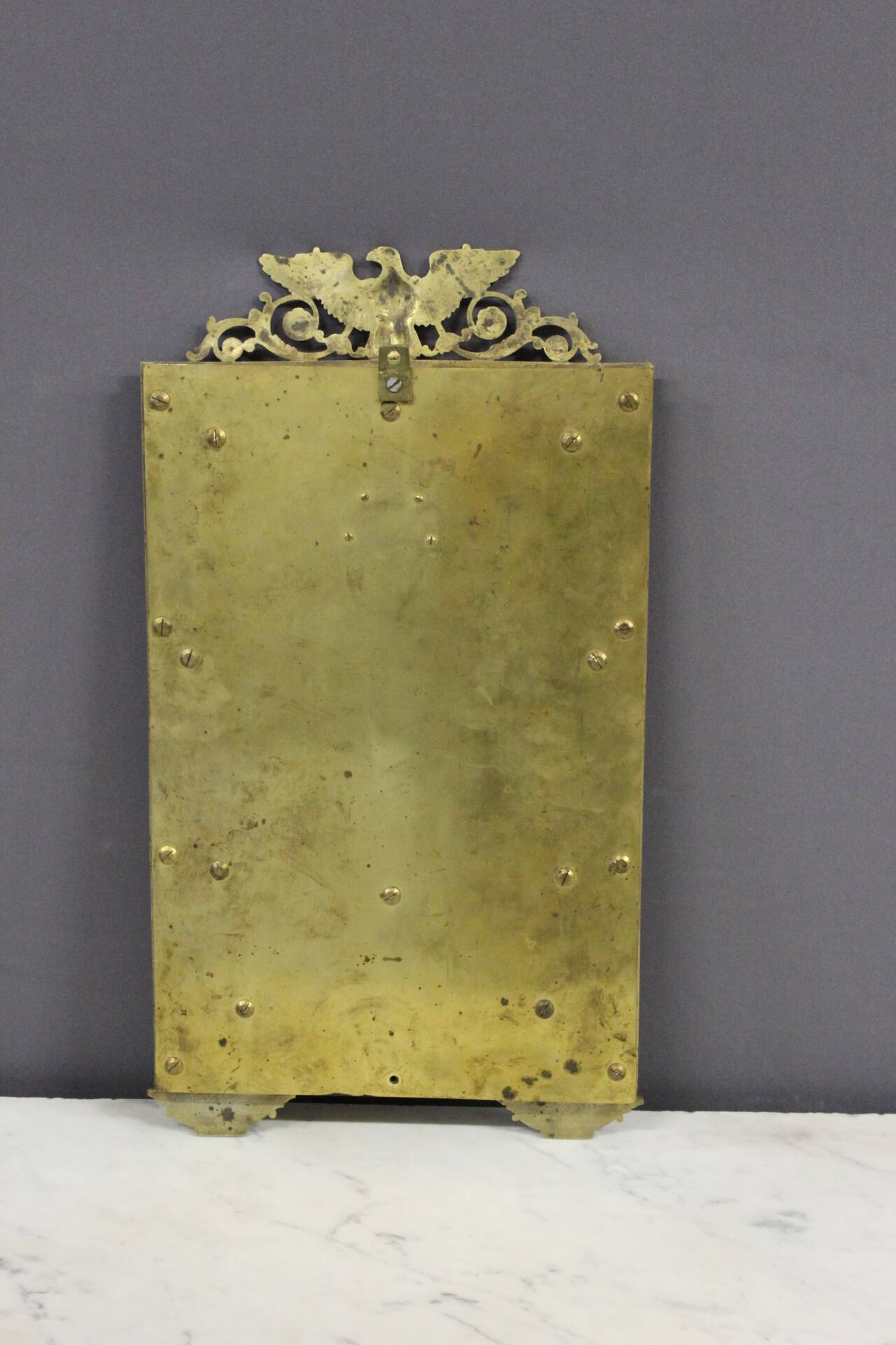 Empire mirror in bronze and marble, early 19th century