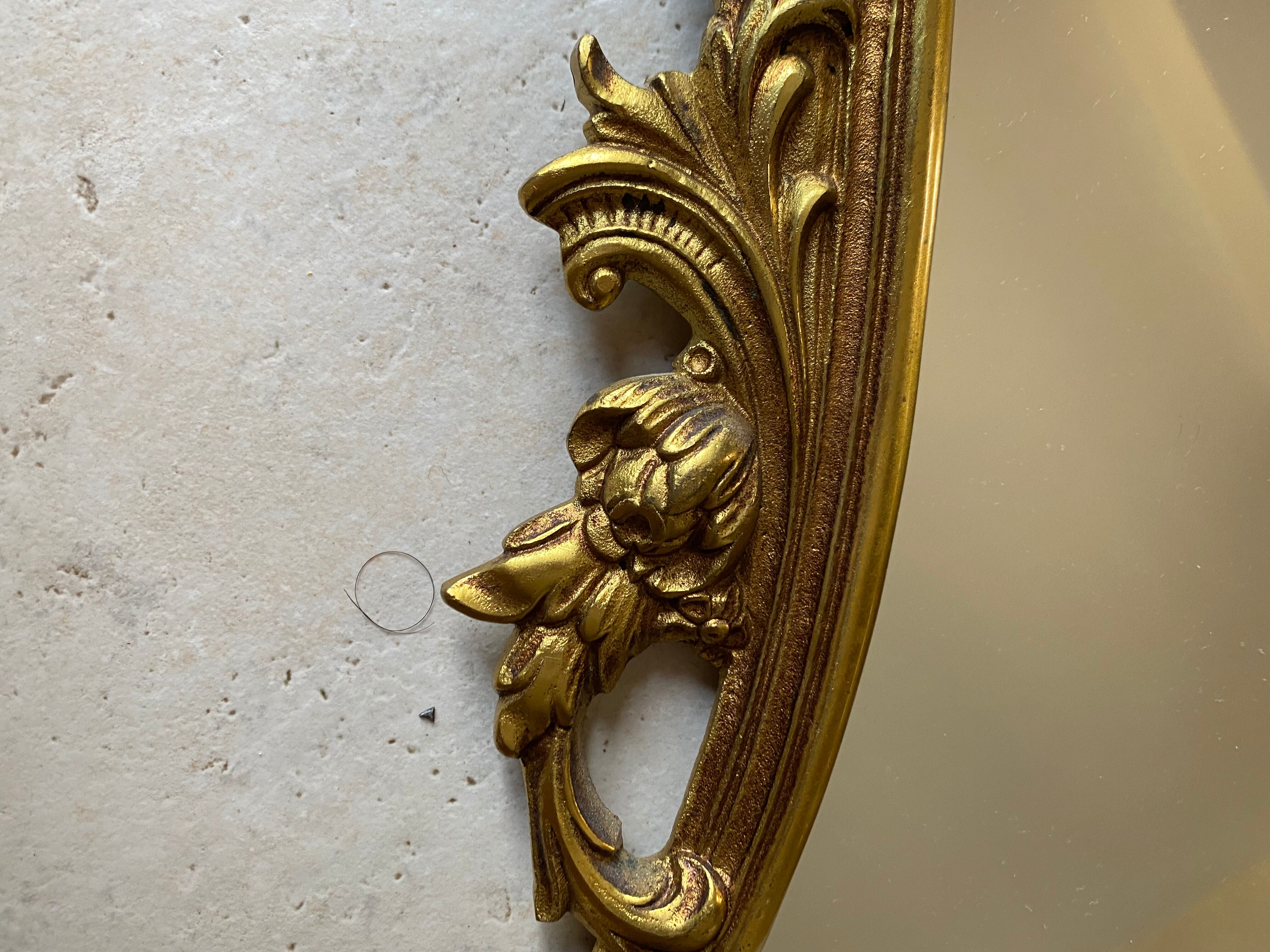 Miroir baroque rocaille en bronze doré
