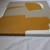 Ocher-taupe relief acrylic paint