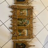 Triptyque néogothique en bois doré