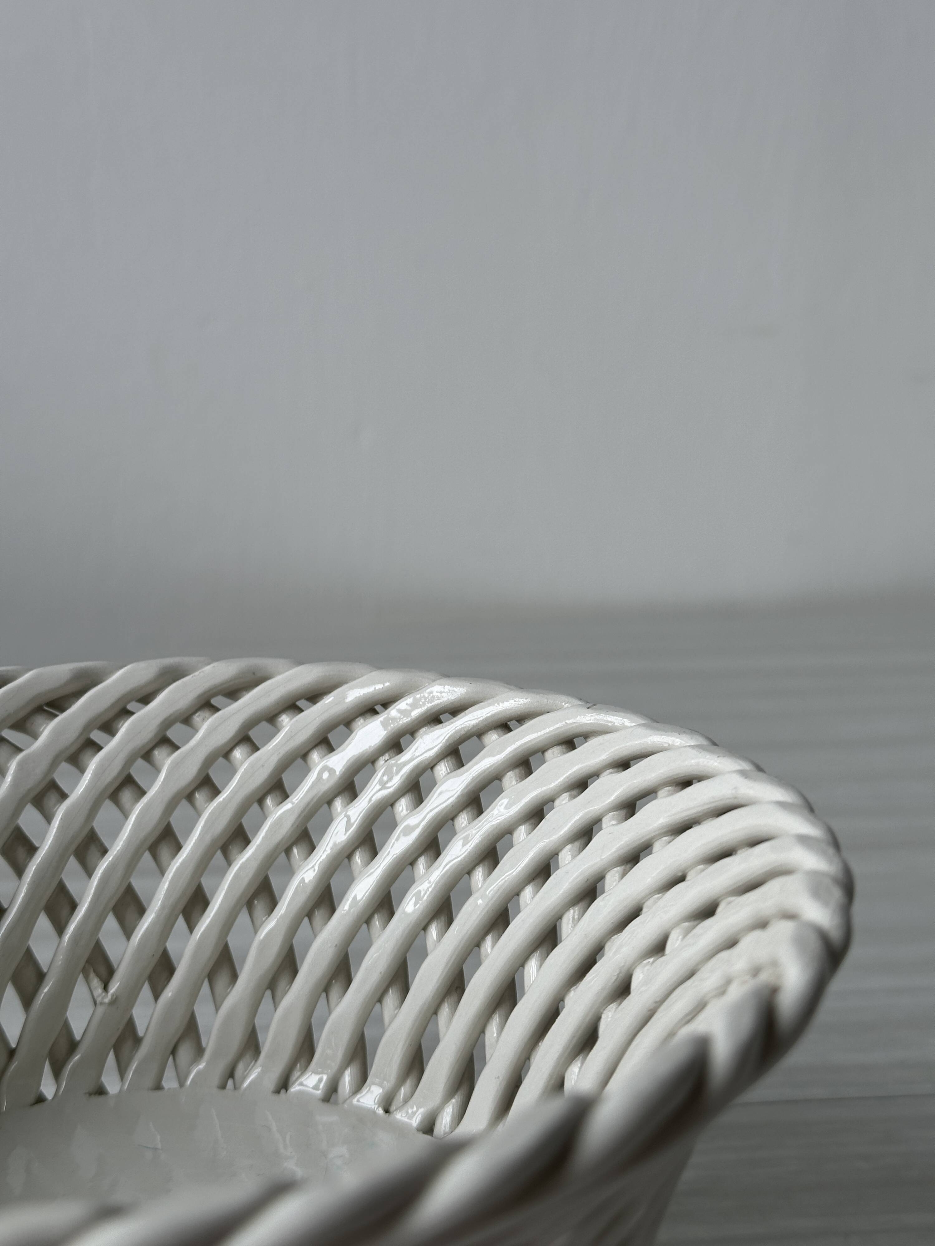 Bowl - braided salad bowl in French ceramic