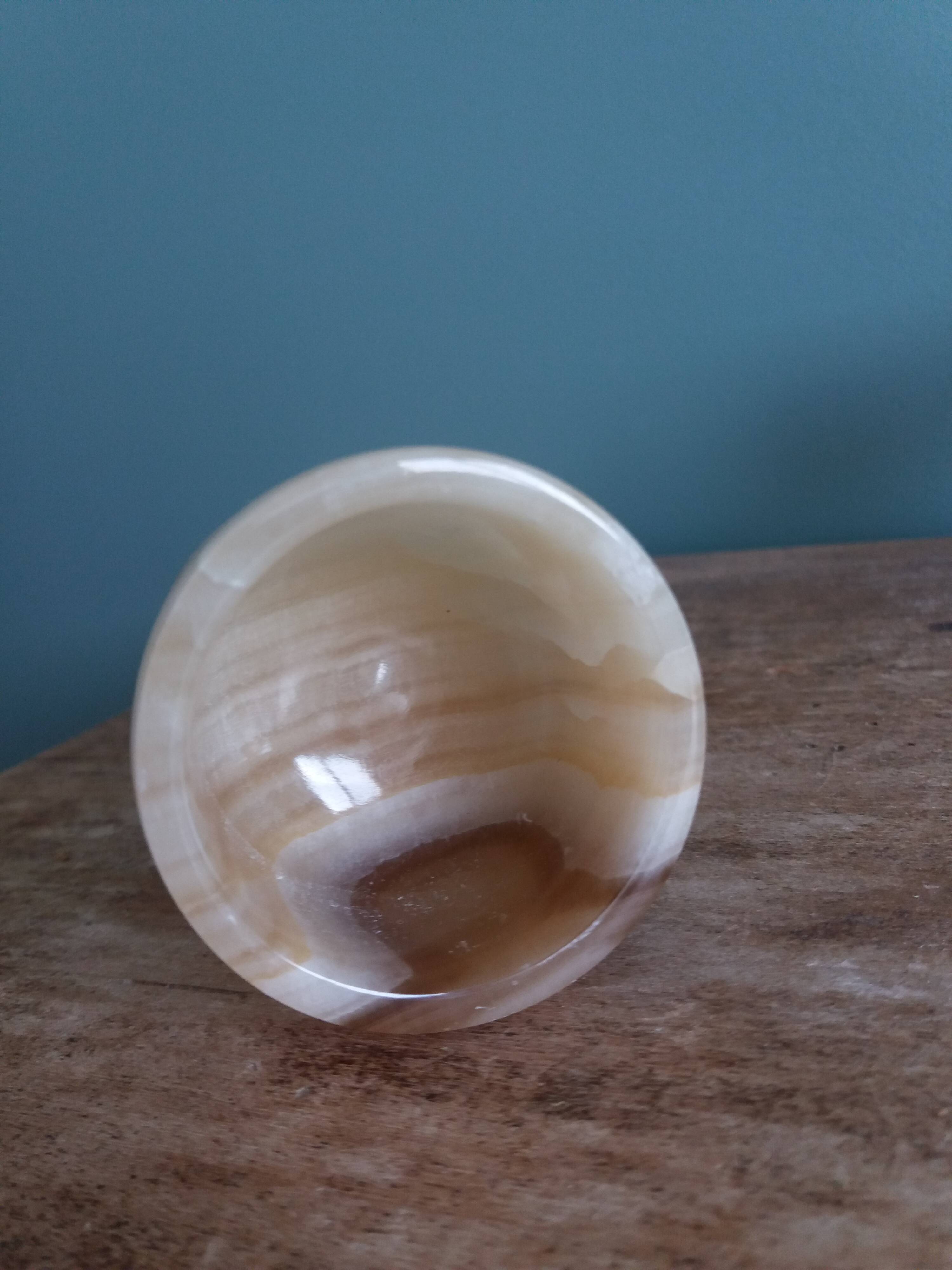Alabaster onyx egg cup