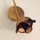 Pair of brass wall lamps conical glasses from the 60's