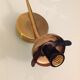 Pair of brass wall lamps conical glasses from the 60's