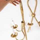 Paire de grandes appliques en laiton doré Noeud