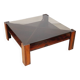 Table basse scandinave en palissandre et verre Mobelintarsia - 1960
