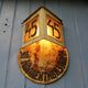 Antique Soviet exterior house sign road sign and street lamp lantern in toleware C1940 Industrial