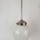 Suspension globe en verre opalin
