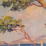 Oil on canvas signed, farmhouse Provençal seaside