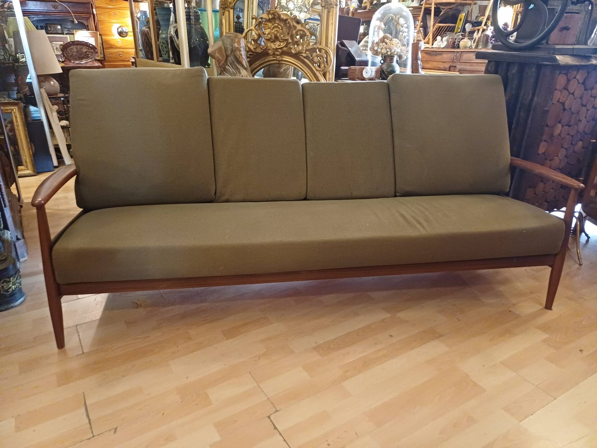 1960 Scandinavian convertible bench, in its original condition.