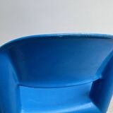 Blue plastic space age kids chair, bold italian design