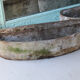 Pair of fibrecement bean-shaped planters