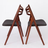 Pair Hans Wegner chairs CH29 Danish 1950s Vintage