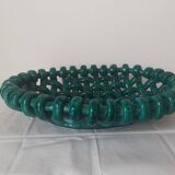 Braided ceramic fruit bowl signed Jérôme Massier Vallauris