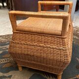 Rattan bench chest 1970-1980