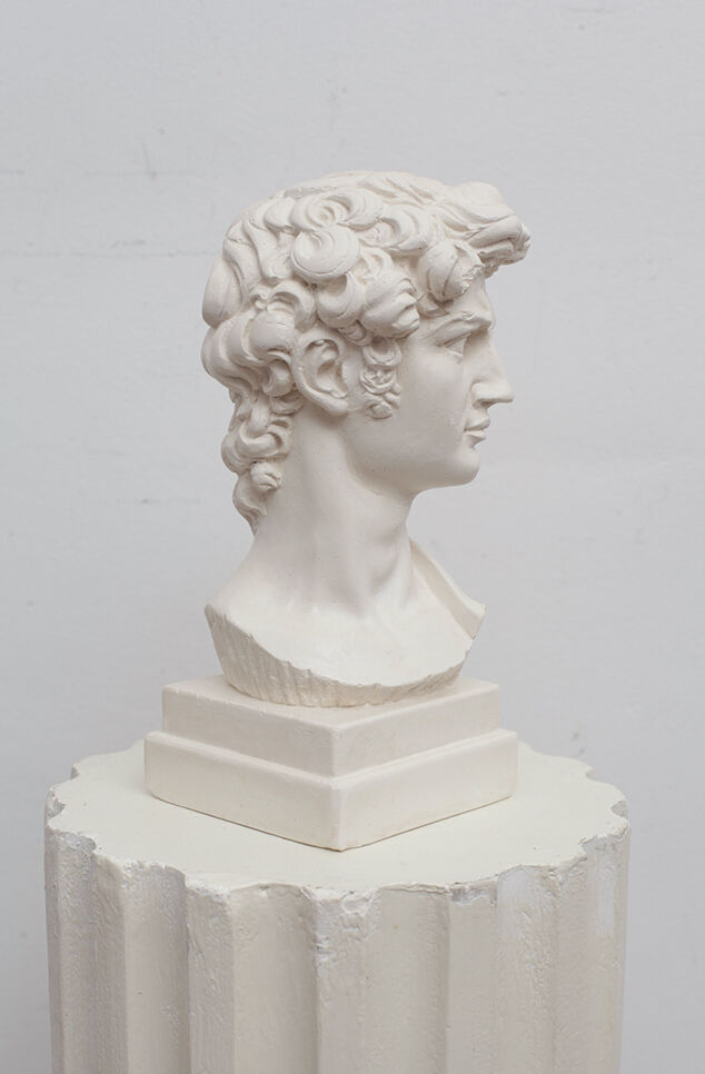 David head in white plaster