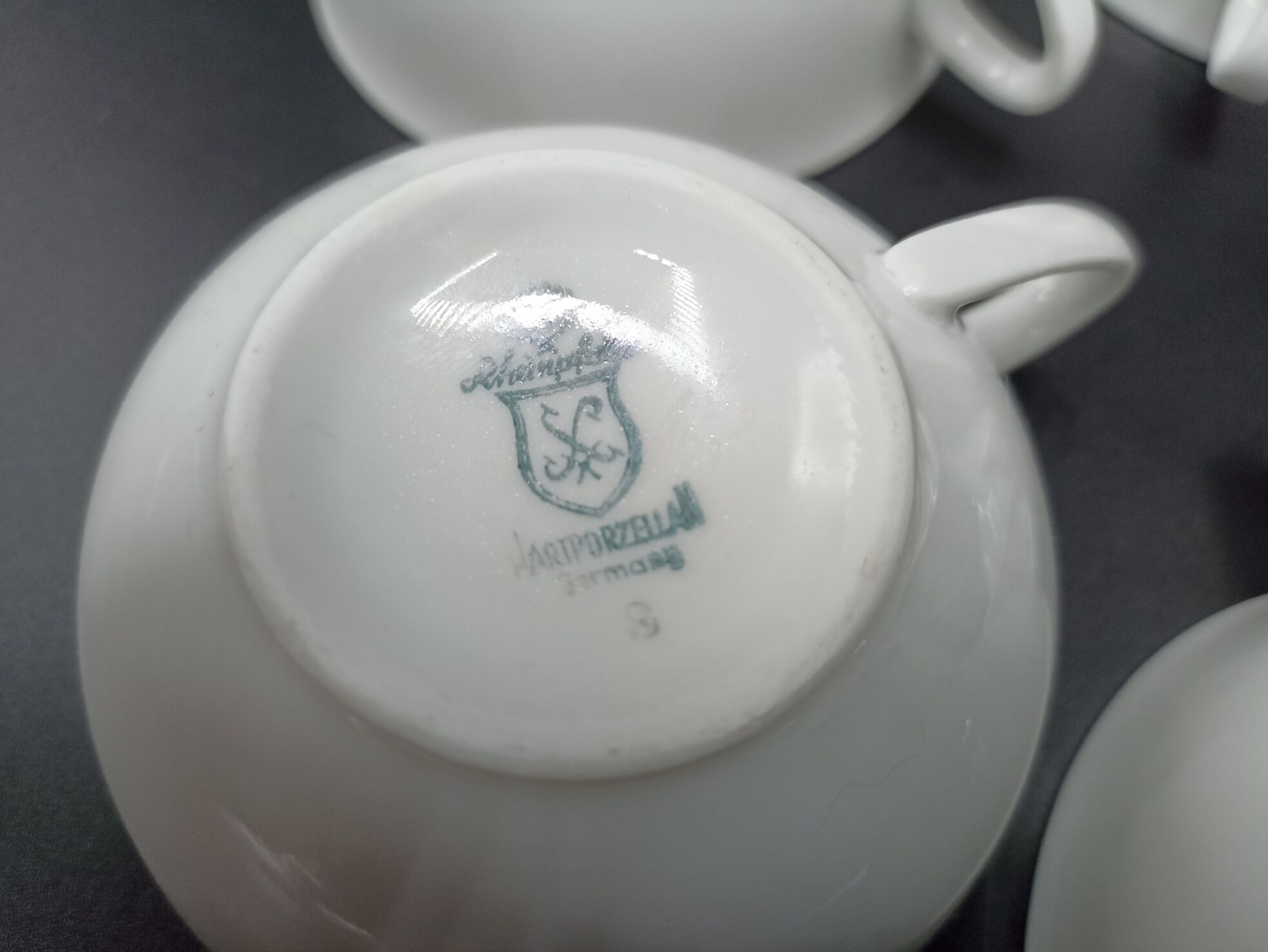 5 tasses à thé Rheinpfalz Hartporzellan