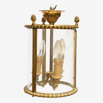 Lantern with three arms of light in gilded brass