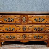 Commode arbalète style Louis XV en merisier massif vers 1900-1920