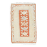 4x6 Oushak Light Blue & Beige Vintage Rug, 127x197Cm