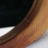 Vintage mahogany wood mirror handmade pear shape