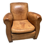 Fauteuil en cuir marron