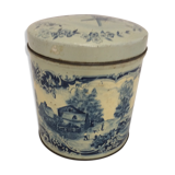 Old box in lithographed sheet metal