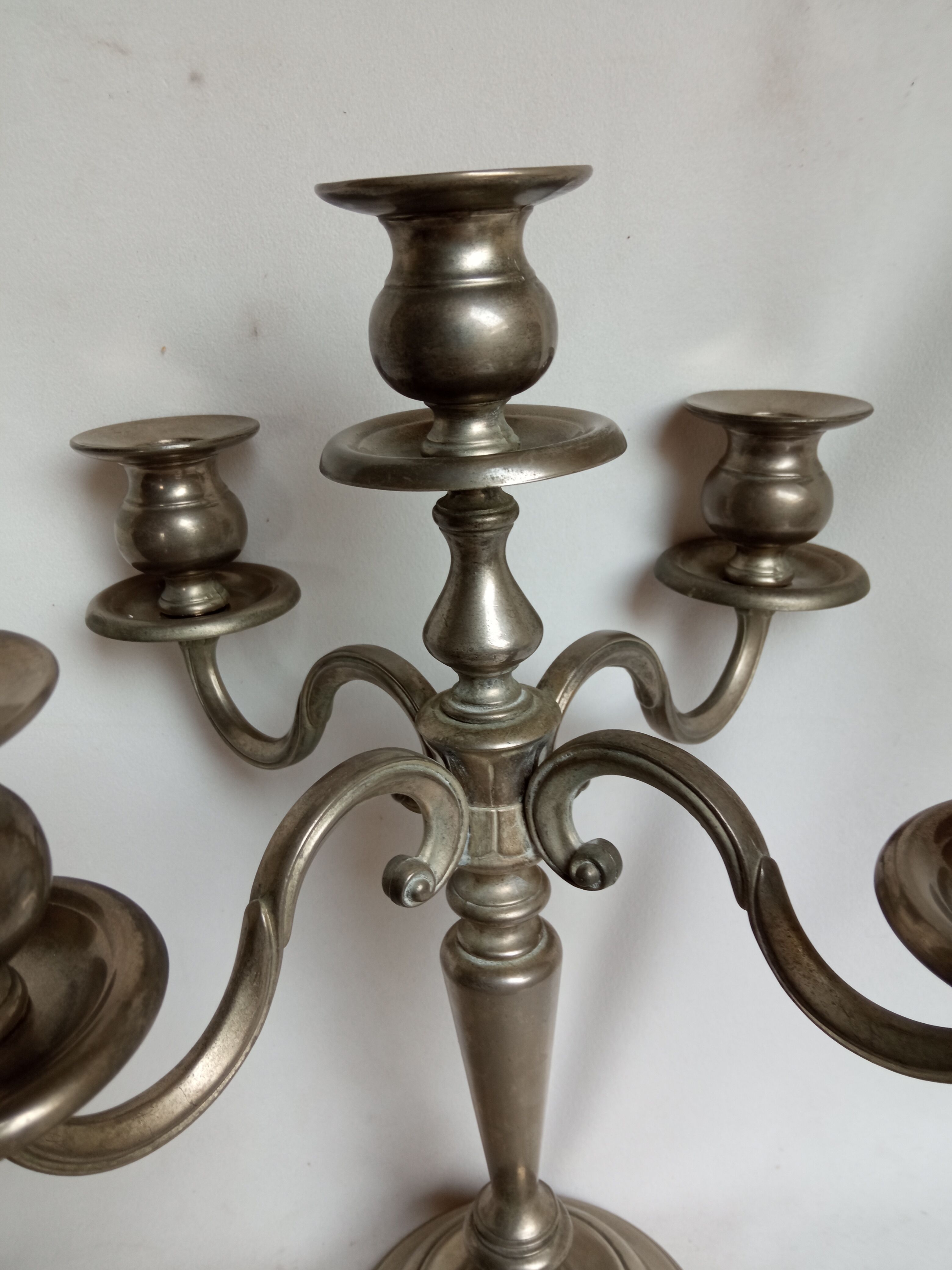 Candle holder 5 lights in silver metal