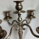 Candle holder 5 lights in silver metal