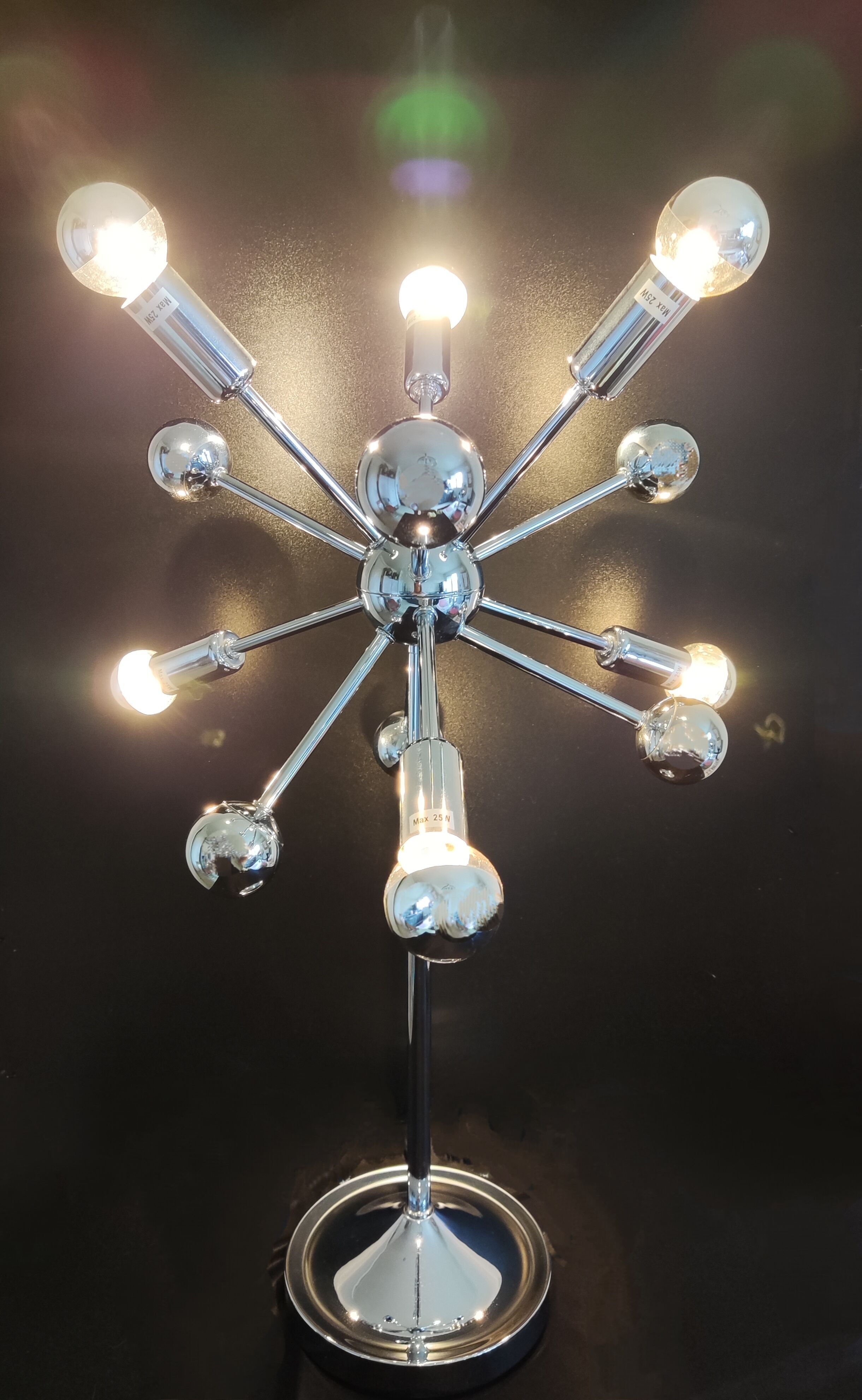 Lampe spoutnik chromée vintage