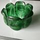 Green glass paste emptying cup from the Art Deco period