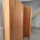 Vintage wooden wavy screen by Baumann