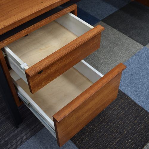 Scandinavian teak and metal desk circa 1970