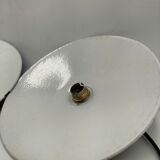 Pair of enamelled metal pendant lights