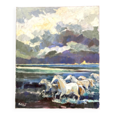 Painting - Camargue horses at Saintes Maries de la Mer